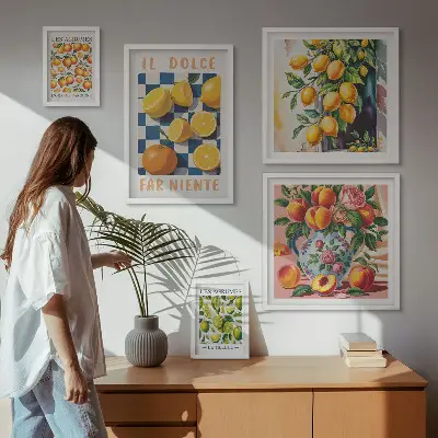 Bildergalerien-Set für die Wand Zitrus-Retro-Design für die Küche