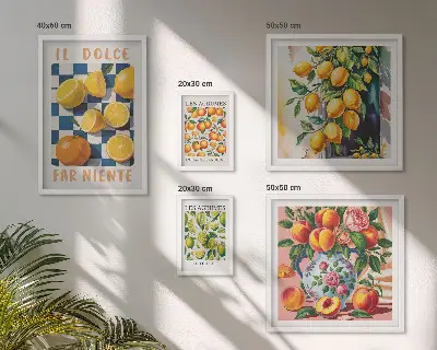 Bildergalerien-Set für die Wand Zitrus-Retro-Design für die Küche