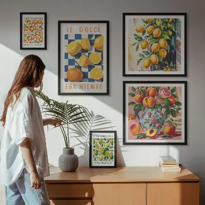 Bildergalerien-Set für die Wand Zitrus-Retro-Design für die Küche