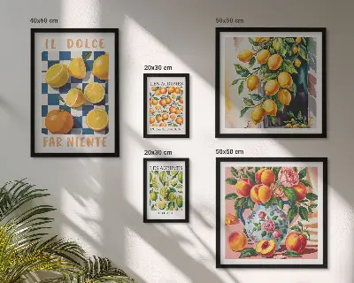 Bildergalerien-Set für die Wand Zitrus-Retro-Design für die Küche