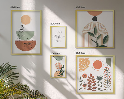 Bildergalerie-set für die wand Stilvolle Pflanzen- und geometrische Grafiken