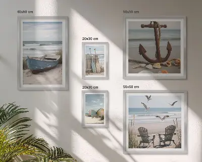 Wandbilder-Set mit Küstenatmosphäre zur Entspannung am Strand