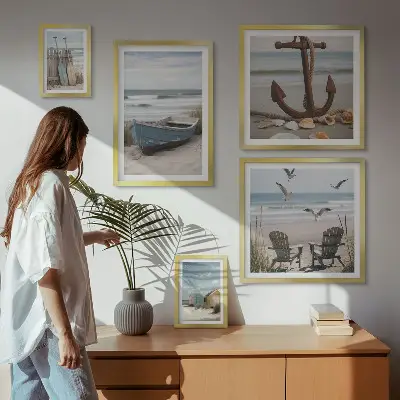 Wandbilder-Set mit Küstenatmosphäre zur Entspannung am Strand
