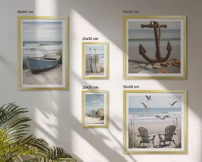 Wandbilder-Set mit Küstenatmosphäre zur Entspannung am Strand
