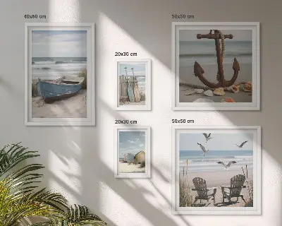 Wandbilder-Set mit Küstenatmosphäre zur Entspannung am Strand