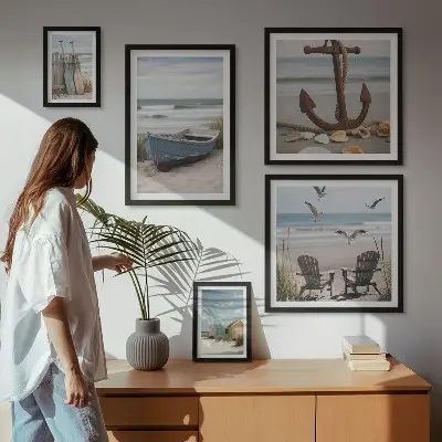 Wandbilder-Set mit Küstenatmosphäre zur Entspannung am Strand