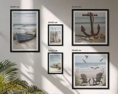 Wandbilder-Set mit Küstenatmosphäre zur Entspannung am Strand
