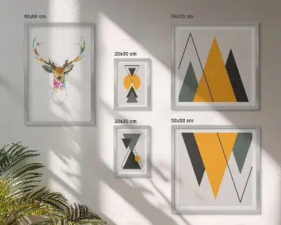 Bildergalerie-Set für die Wand mit bunten Motiven im Boho-Stil