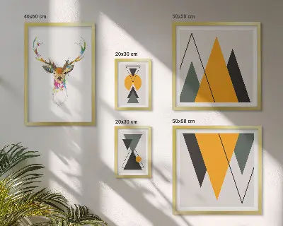 Bildergalerie-Set für die Wand mit bunten Motiven im Boho-Stil