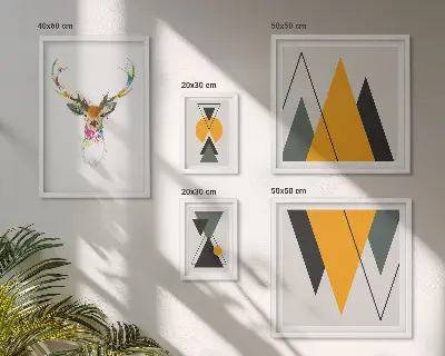 Bildergalerie-Set für die Wand mit bunten Motiven im Boho-Stil