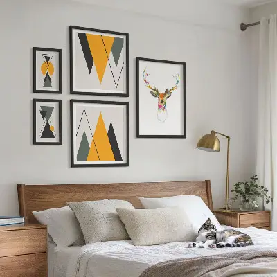 Bildergalerie-Set für die Wand mit bunten Motiven im Boho-Stil