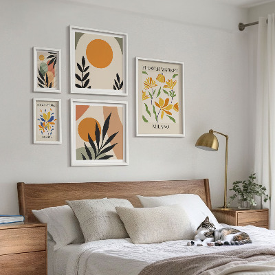 Modernes wandbilder-set Abstrakte Blumen im Boho-Stil