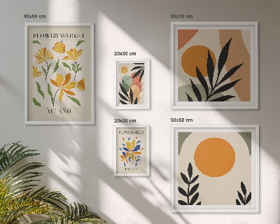 Modernes wandbilder-set Abstrakte Blumen im Boho-Stil