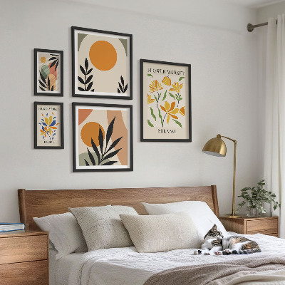 Modernes wandbilder-set Abstrakte Blumen im Boho-Stil