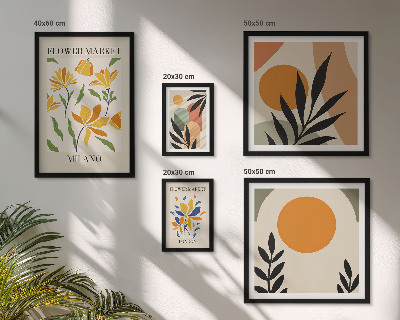 Modernes wandbilder-set Abstrakte Blumen im Boho-Stil