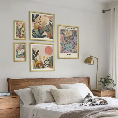 Bilderset fürs Sofa mit Blumenmotiven aus Paris und London