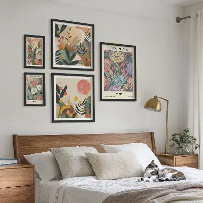 Bilderset fürs Sofa mit Blumenmotiven aus Paris und London