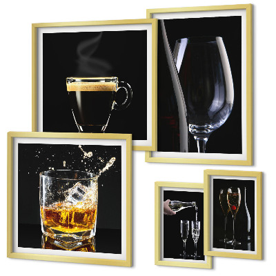 Modernes wandbilder-set Cocktails im Bar-Stil