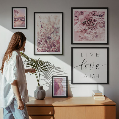 Bildergalerie-set für die wand Blumenmotive, pastellfarbene Slogans