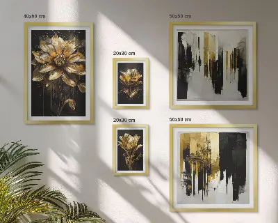 Modernes Wandbilder-Set mit floralen Motiven in eleganter, moderner Optik