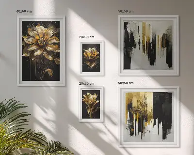 Modernes Wandbilder-Set mit floralen Motiven in eleganter, moderner Optik