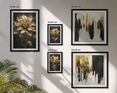 Modernes Wandbilder-Set mit floralen Motiven in eleganter, moderner Optik