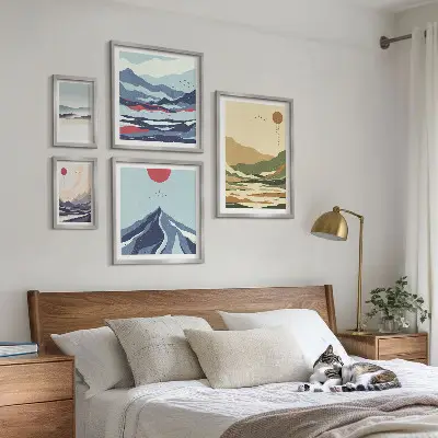 Wandbilder-Set mit Berglandschaften in der Natur