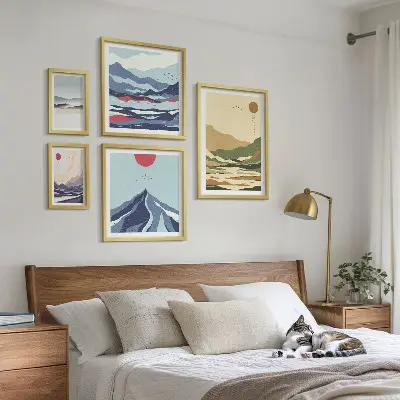 Wandbilder-Set mit Berglandschaften in der Natur