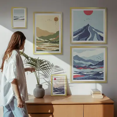 Wandbilder-Set mit Berglandschaften in der Natur