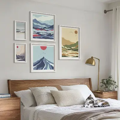 Wandbilder-Set mit Berglandschaften in der Natur