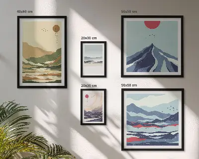 Wandbilder-Set mit Berglandschaften in der Natur