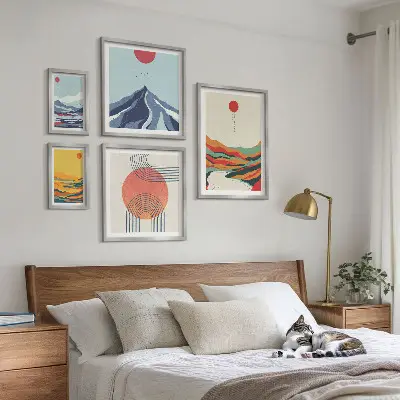 Abstrakte Berglandschaften Bilderset fürs Sofa