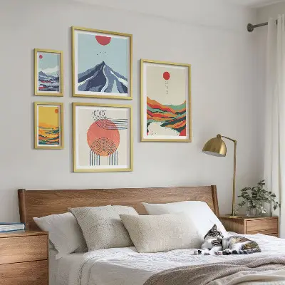 Abstrakte Berglandschaften Bilderset fürs Sofa