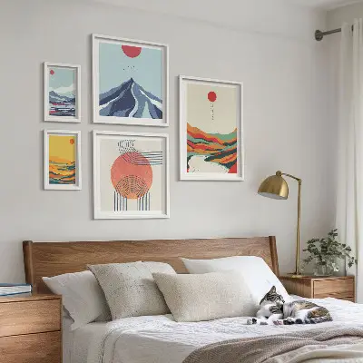 Abstrakte Berglandschaften Bilderset fürs Sofa