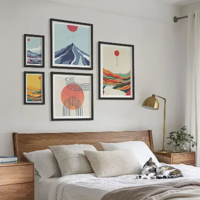 Abstrakte Berglandschaften Bilderset fürs Sofa