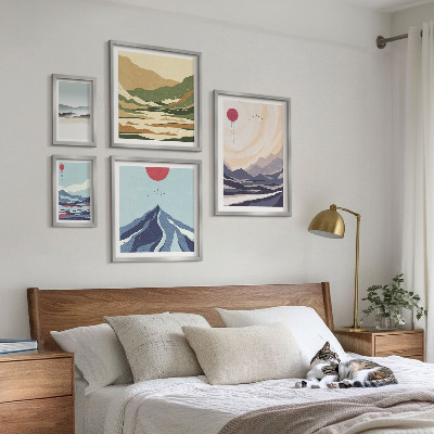 Bildergalerie-set für die wand Abstrakte Berglandschaften