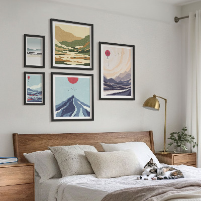 Bildergalerie-set für die wand Abstrakte Berglandschaften