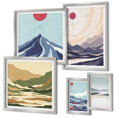 Bildergalerie-set für die wand Abstrakte Berglandschaften