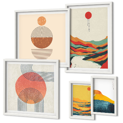 Modernes wandbilder-set Abstrakte geometrische Landschaften