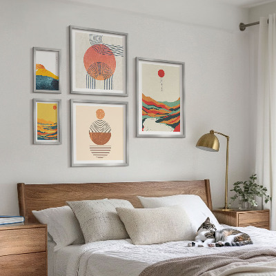 Modernes wandbilder-set Abstrakte geometrische Landschaften