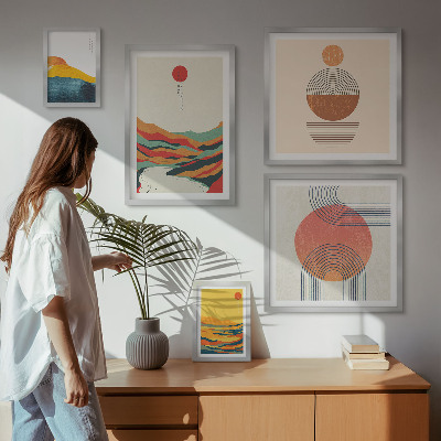 Modernes wandbilder-set Abstrakte geometrische Landschaften