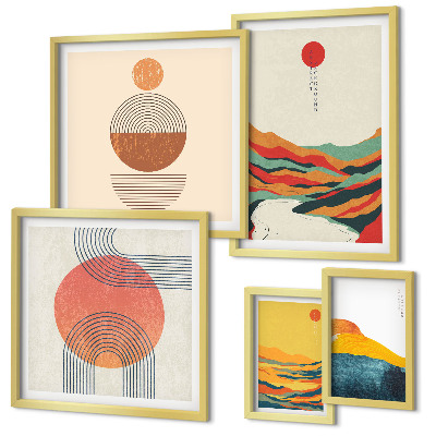 Modernes wandbilder-set Abstrakte geometrische Landschaften