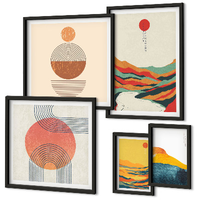 Modernes wandbilder-set Abstrakte geometrische Landschaften