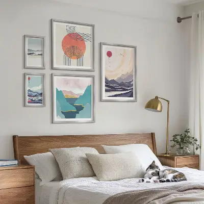 Abstrakte Berglandschaften Bilderset fürs Sofa