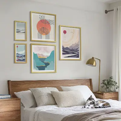 Abstrakte Berglandschaften Bilderset fürs Sofa
