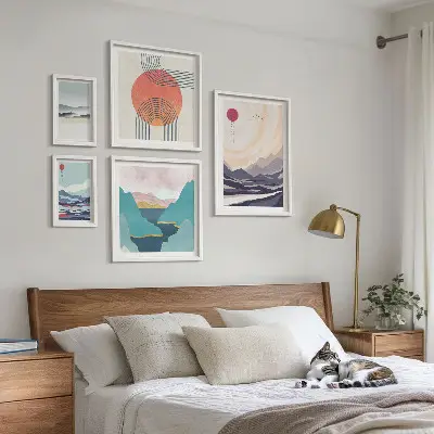 Abstrakte Berglandschaften Bilderset fürs Sofa
