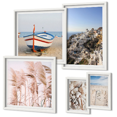 Bildergalerie-set für die wand Landschaften, Strände, weiße Gebäude