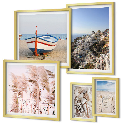 Bildergalerie-set für die wand Landschaften, Strände, weiße Gebäude