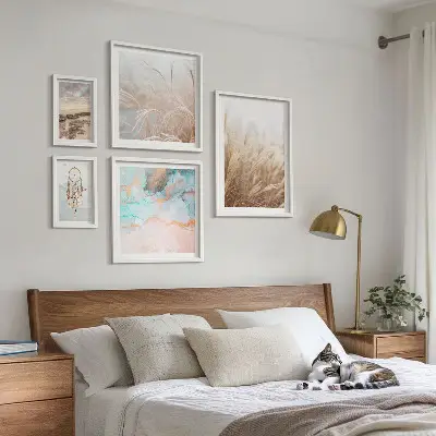 Modernes Wandbilder-Set mit natürlichen Boho-Ethno-Landschaften