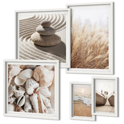 Bilderset fürs sofa Muscheln und Sand vom Meer